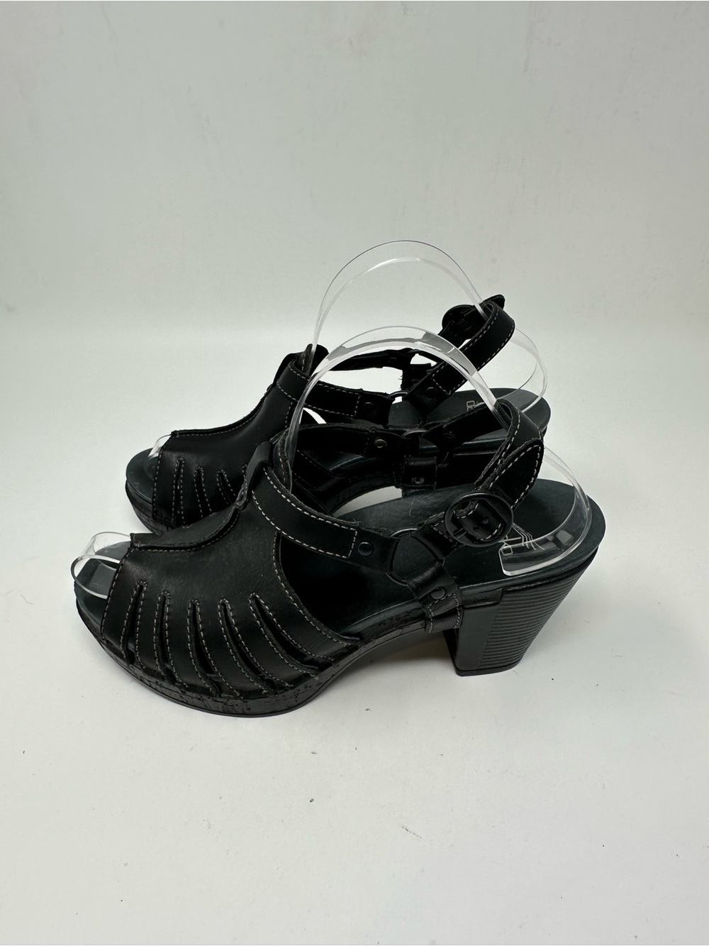 Dansko Randa Sandals Black Leather Slingback Open Toe Women's 39